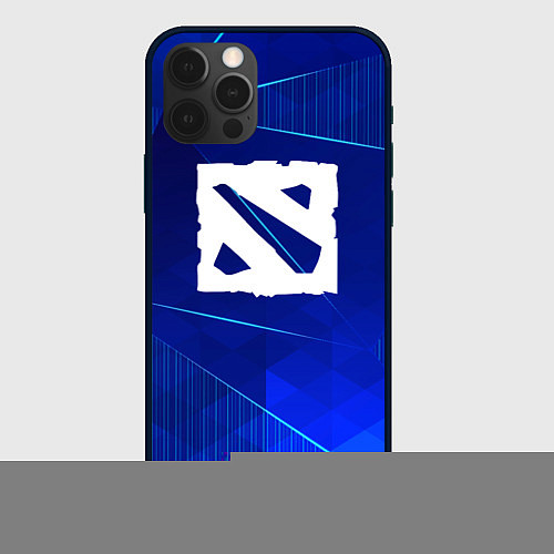 Чехол iPhone 12 Pro Dota blue poly / 3D-Черный – фото 1