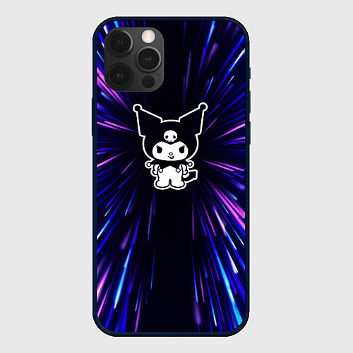 Чехол iPhone 12 Pro Kuromi neon energy / 3D-Черный – фото 1