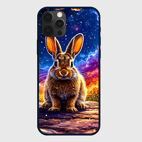 Чехол iPhone 12 Pro Зачик и космическое небо / 3D-Черный – фото 1
