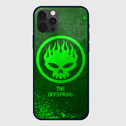 Чехол iPhone 12 Pro The Offspring - green gradient / 3D-Черный – фото 1