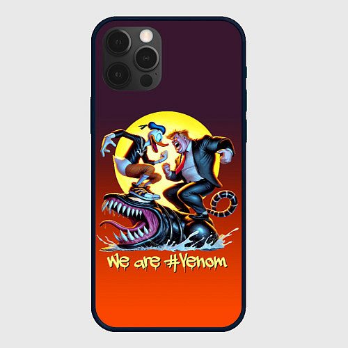 Чехол iPhone 12 Pro Two Donalds and Venom - meme / 3D-Черный – фото 1