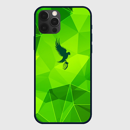 Чехол iPhone 12 Pro Hollywood Undead green poly / 3D-Черный – фото 1