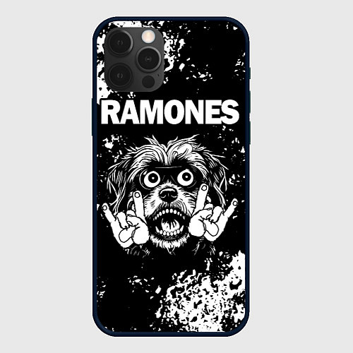 Чехол iPhone 12 Pro Ramones рок пес / 3D-Черный – фото 1