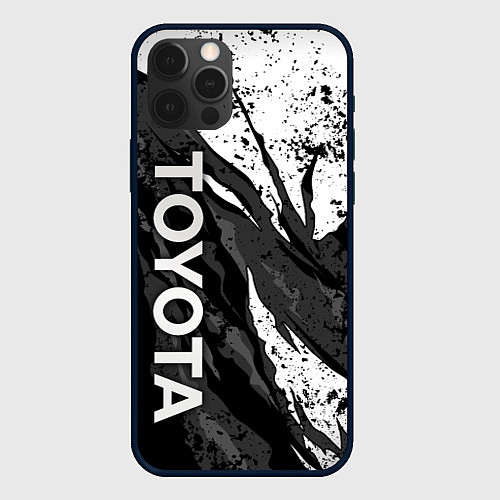 Чехол iPhone 12 Pro Toyota - белый разрыв / 3D-Черный – фото 1