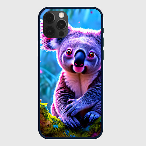 Чехол iPhone 12 Pro Коала на дереве / 3D-Черный – фото 1