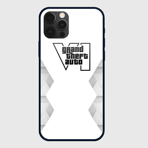 Чехол iPhone 12 Pro GTA6 white poly / 3D-Черный – фото 1