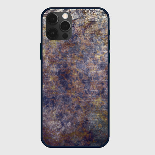 Чехол iPhone 12 Pro Абстракция - purple yellow wall / 3D-Черный – фото 1