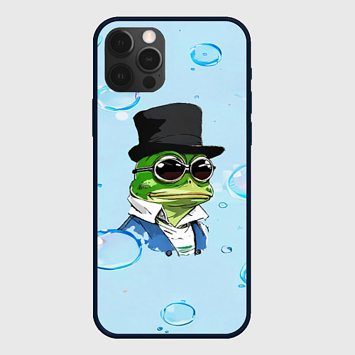 Чехол iPhone 12 Pro Pepe в шляпе / 3D-Черный – фото 1