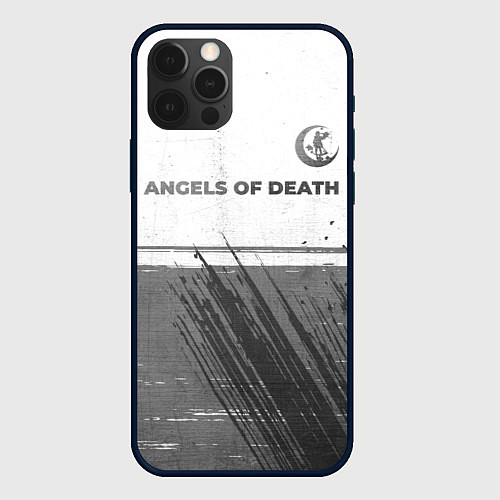 Чехол iPhone 12 Pro Angels of Death - white gradient посередине / 3D-Черный – фото 1