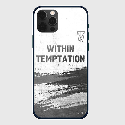 Чехол iPhone 12 Pro Within Temptation - white gradient посередине / 3D-Черный – фото 1
