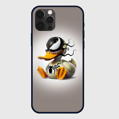 Чехол iPhone 12 Pro Venom Duck - ai art fantasy / 3D-Черный – фото 1