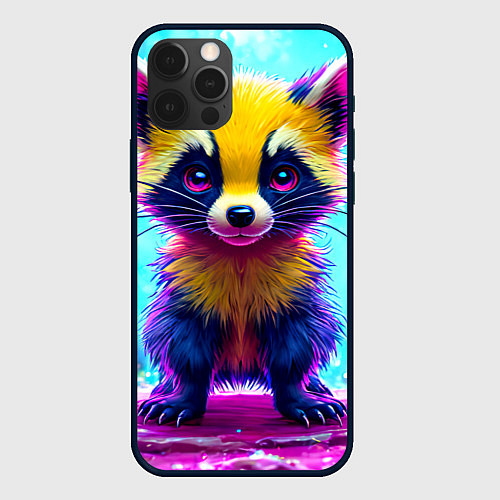 Чехол iPhone 12 Pro Росомаха в ярком лесу / 3D-Черный – фото 1