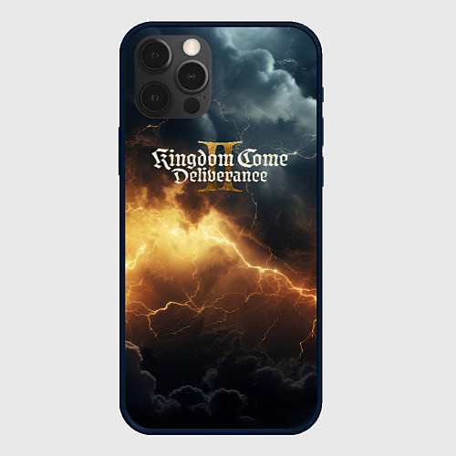 Чехол iPhone 12 Pro Kingdom Come Deliverance 2 лого на черном небе / 3D-Черный – фото 1