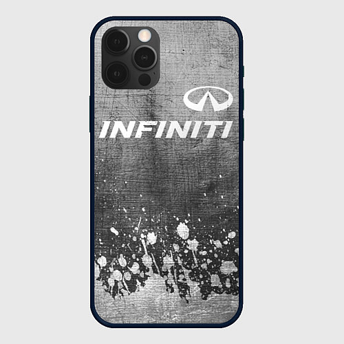 Чехол iPhone 12 Pro Infiniti - grey gradient посередине / 3D-Черный – фото 1