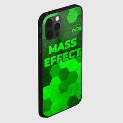 Чехол для iPhone 12 Pro Mass Effect - green gradient посередине, цвет: 3D-черный — фото 2