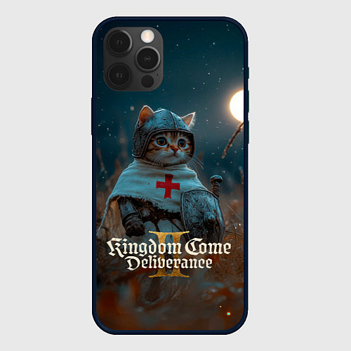 Чехол iPhone 12 Pro Kingdom Come Deliverance 2 рыцарь котенок / 3D-Черный – фото 1