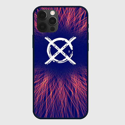 Чехол iPhone 12 Pro CreepyPasta red energy / 3D-Черный – фото 1