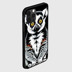 Чехол для iPhone 12 Pro Лемур на черном, цвет: 3D-черный — фото 2