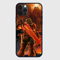 Чехол iPhone 12 Pro Doom slayer and tower Doom