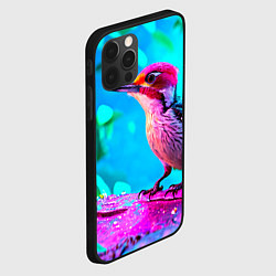 Чехол для iPhone 12 Pro Дятел и яркий пейзаж, цвет: 3D-черный — фото 2