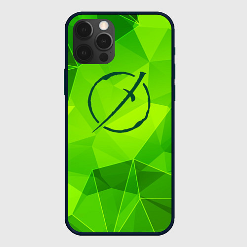 Чехол iPhone 12 Pro Akame ga Kill green poly / 3D-Черный – фото 1