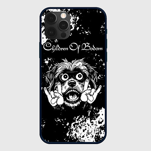 Чехол iPhone 12 Pro Children of Bodom рок пес / 3D-Черный – фото 1