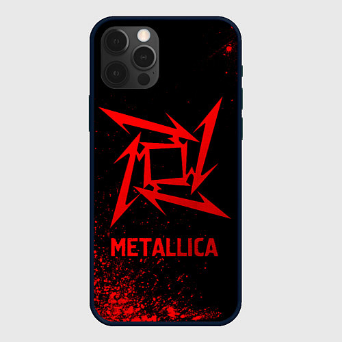 Чехол iPhone 12 Pro Metallica - red gradient / 3D-Черный – фото 1