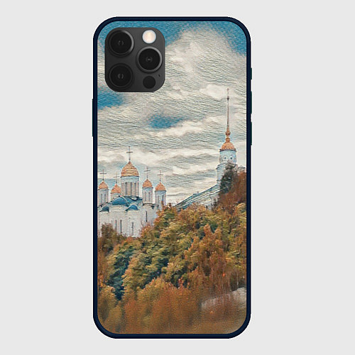 Чехол iPhone 12 Pro Храм на горе / 3D-Черный – фото 1