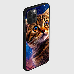 Чехол для iPhone 12 Pro Шотландская прямоухая кошка в космосе, цвет: 3D-черный — фото 2