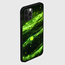 Чехол для iPhone 12 Pro Текстура зеленая жидкость, цвет: 3D-черный — фото 2