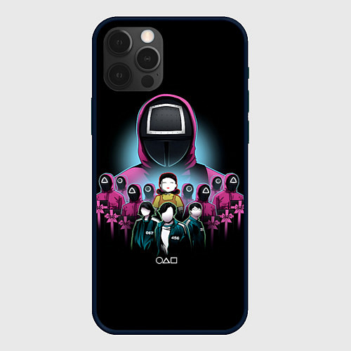 Чехол iPhone 12 Pro Персонажи в Sguid game / 3D-Черный – фото 1