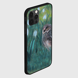 Чехол для iPhone 12 Pro Сова среди подснежников, цвет: 3D-черный — фото 2