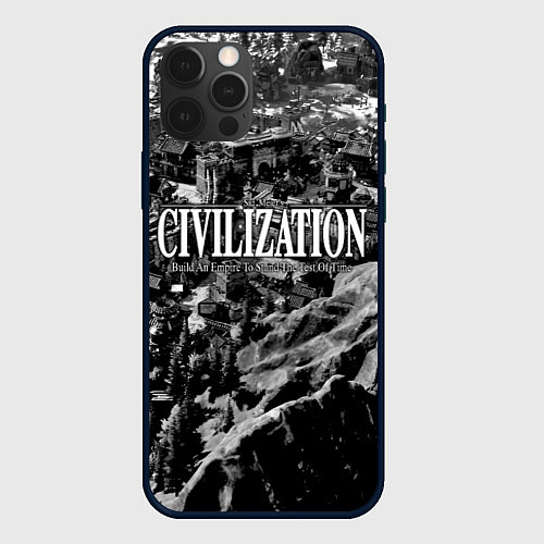 Чехол iPhone 12 Pro Civilization - global strategy / 3D-Черный – фото 1