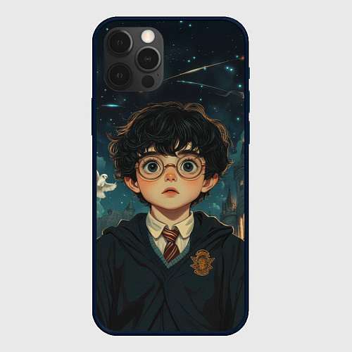Чехол iPhone 12 Pro Испуганный Гарри Поттер / 3D-Черный – фото 1