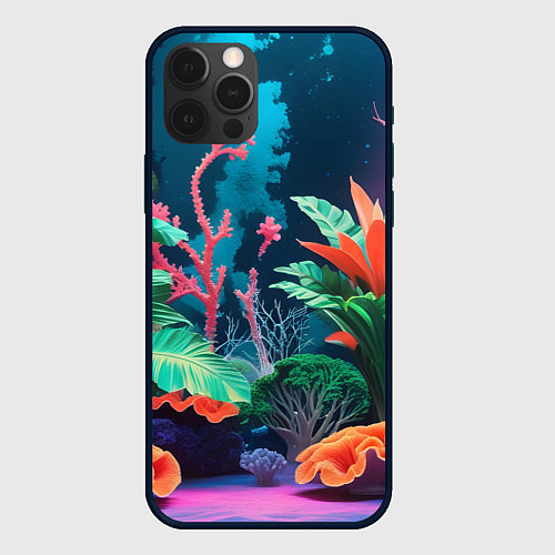 Чехол iPhone 12 Pro Морские растения / 3D-Черный – фото 1