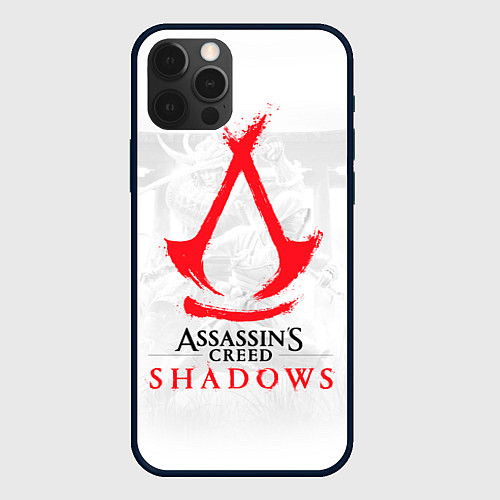 Чехол iPhone 12 Pro Assassins Creed Shadows - samurai / 3D-Черный – фото 1