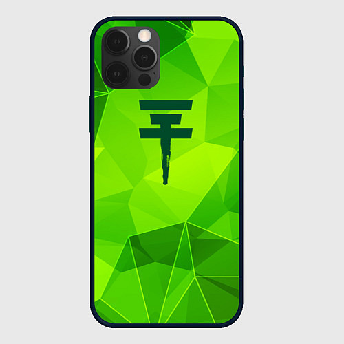 Чехол iPhone 12 Pro Tokio Hotel green poly / 3D-Черный – фото 1