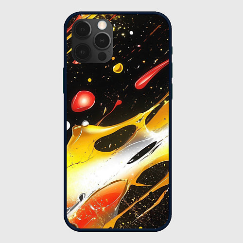 Чехол iPhone 12 Pro Текстура краска / 3D-Черный – фото 1
