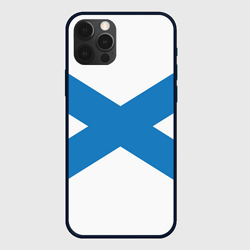 Чехол iPhone 12 Pro Военно-морской флот: Андреевский флаг / 3D-Черный – фото 1