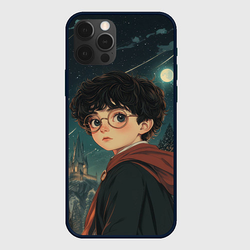 Чехол iPhone 12 Pro Гарри Поттер и ночной город / 3D-Черный – фото 1