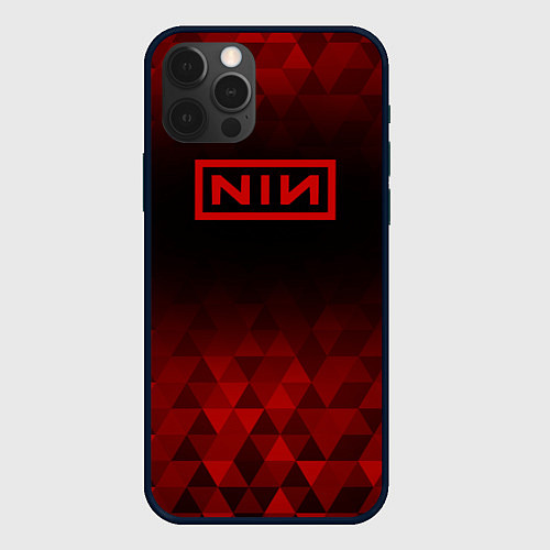 Чехол iPhone 12 Pro Nine Inch Nails red poly / 3D-Черный – фото 1