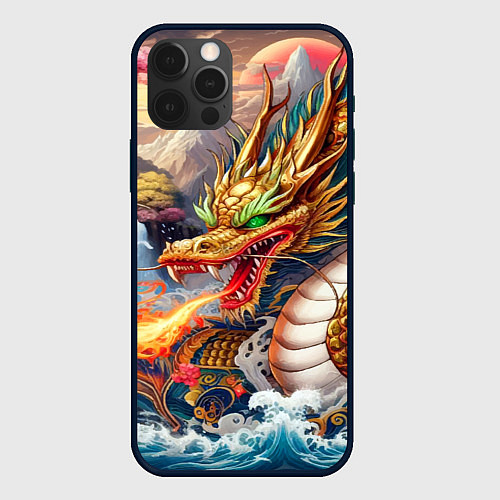 Чехол iPhone 12 Pro Dragon tattoo - irezumi / 3D-Черный – фото 1