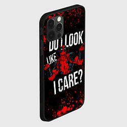 Чехол для iPhone 12 Pro Дэдпул - красные брызги, цвет: 3D-черный — фото 2