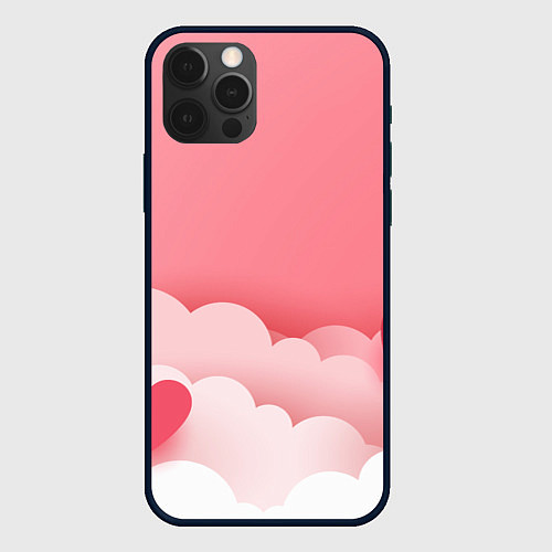 Чехол iPhone 12 Pro Облака любви / 3D-Черный – фото 1