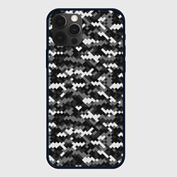 Чехол iPhone 12 Pro Серая пиксельная текстура
