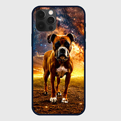 Чехол iPhone 12 Pro Немецкий боксер и звездное небо