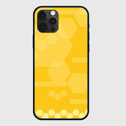 Чехол iPhone 12 Pro Геометрические фигуры желтые / 3D-Черный – фото 1