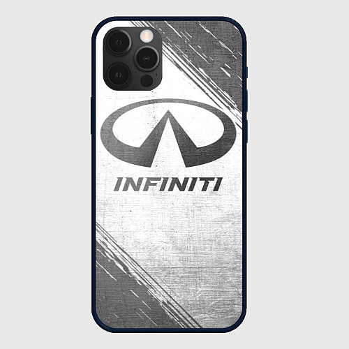 Чехол iPhone 12 Pro Infiniti - white gradient / 3D-Черный – фото 1