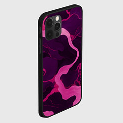Чехол для iPhone 12 Pro Узоры фиолетового и розового цвета, цвет: 3D-черный — фото 2