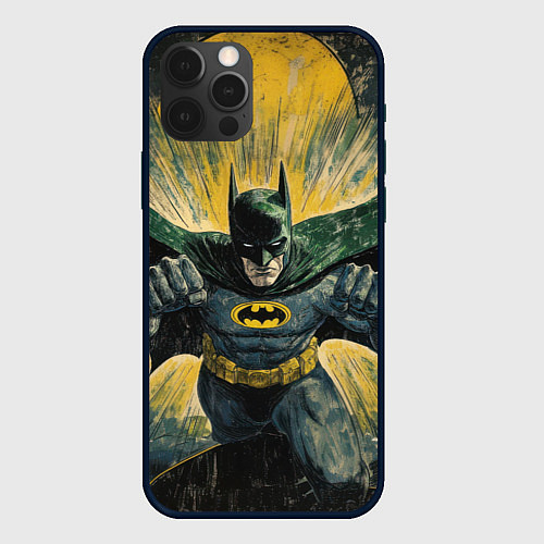 Чехол iPhone 12 Pro Бэтмен с поднятыми кулаками / 3D-Черный – фото 1